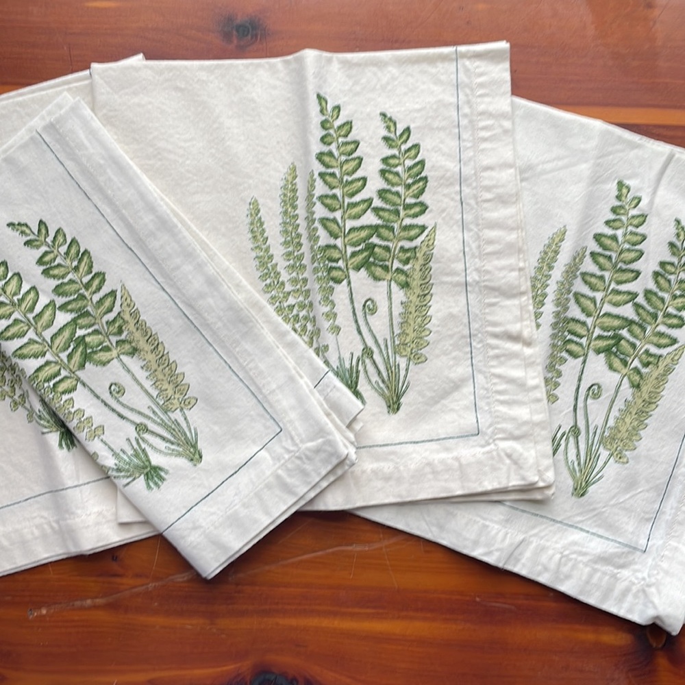 Lot of 4 botanical napkins 🌿 - Picture 3 of 5